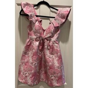 Altar'd State Ashley Jacquard Mini Dress Size‎  XS Pink/Silver/White